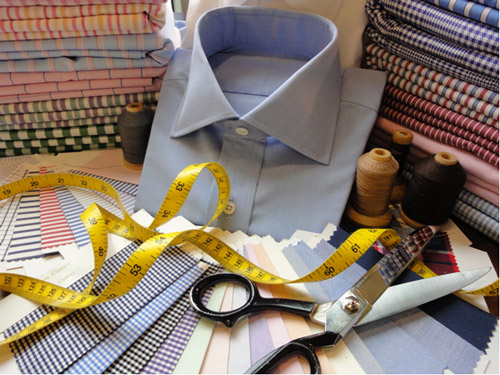 Dress shirt with tape measure